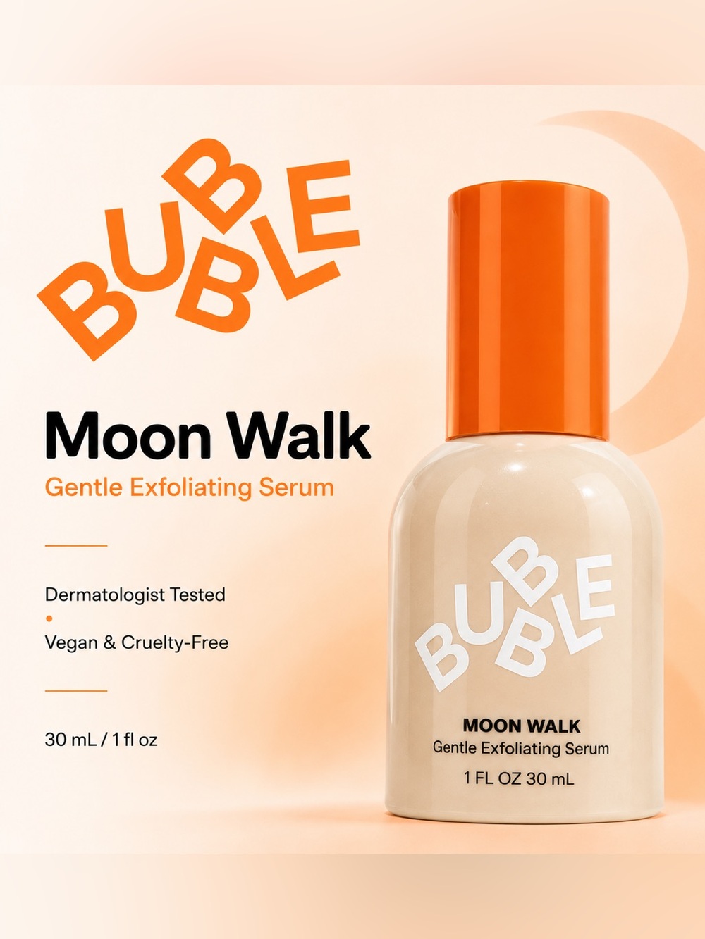 NEW/NIB Bubble Moon Walk Gentle Exfoliating Serum 1 fl oz/30 mL